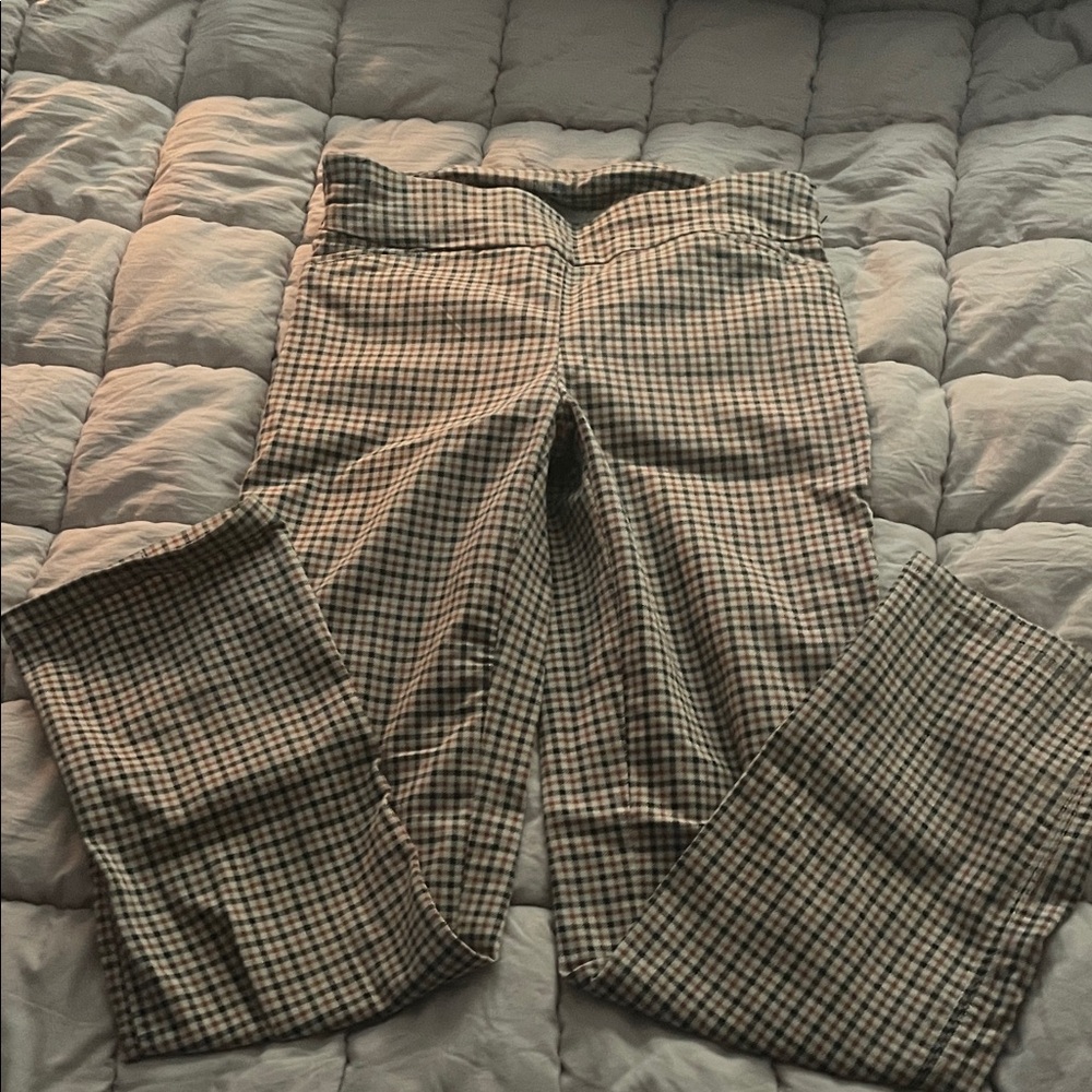 Women's Checkered Pants - Black, Orange and White